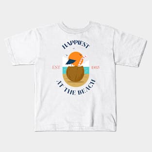 Happiest at the beach Kids T-Shirt